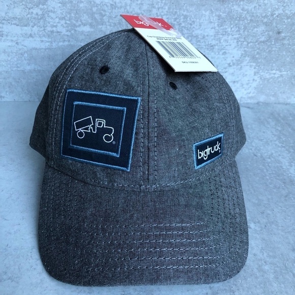 Big Truck Trucker Hat Chambray Gunmetal Grey Snap Back - Picture 1 of 10